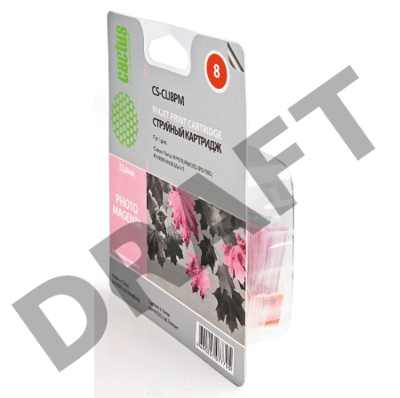 Картридж струйный Cactus CS-CLI8PM пурпурный для Canon MP970 iP6600D iP6700D Pro9000 (12ml)
