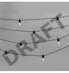 Уличная гирлянда Лофт, черный каучук, 20 прозрачных ламп, влагостойкая IP65