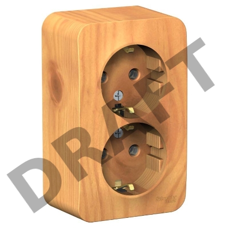 Розетка 2-м ОП BLANCA 16А 250В без шторок c заземл. изол. пласт. ясень SchE BLNRA010215