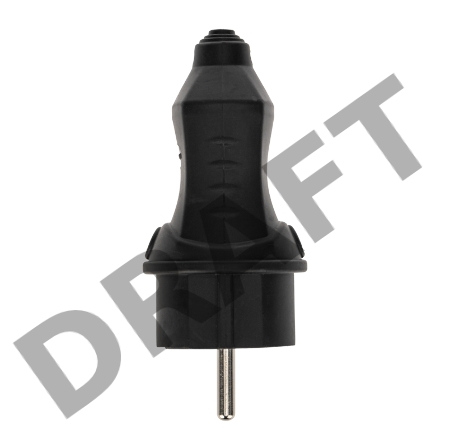 Вилка прямая влагозащищенная 2P+PE 230V, 16 А, IP44 каучук PROconnect