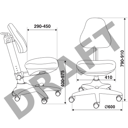 Кресло детское Бюрократ KD-2/G/PENCIL-BL синий карандаши