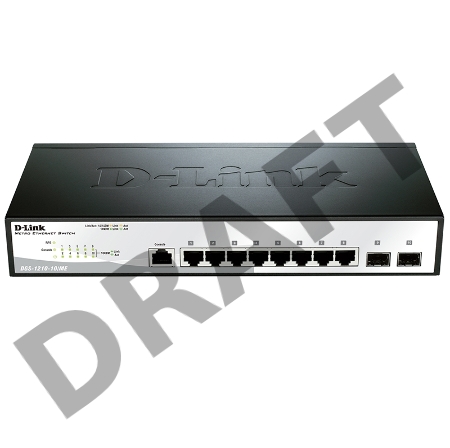 Сетевое оборудование D-Link DGS-1210-10/ME/A1A Коммутатор 2 уровня с 8 портами 10/100/1000Base-T и 2 портами 1000Base-X SFP 