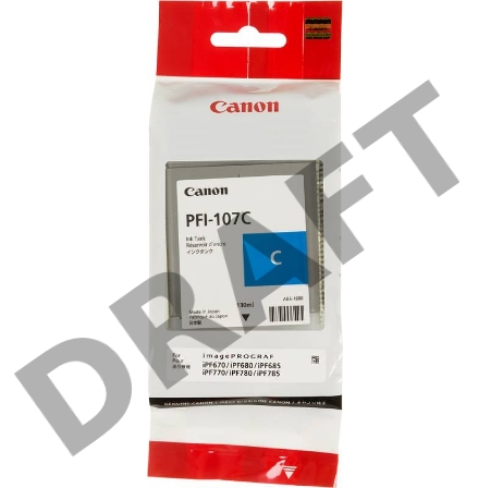 Картридж струйный Canon PFI-107C 6706B001 голубой для Canon iP F680/685/780/785 (130мл)