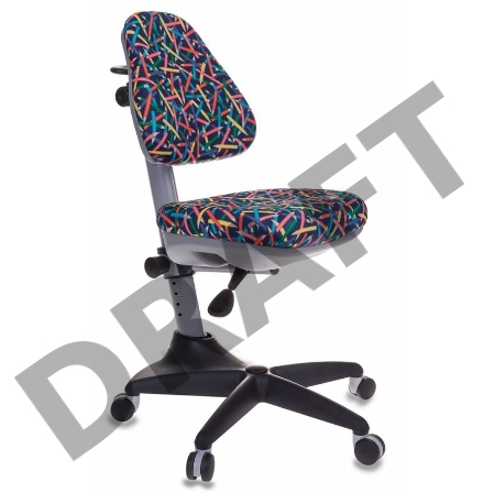 Кресло детское Бюрократ KD-2/G/PENCIL-BL синий карандаши