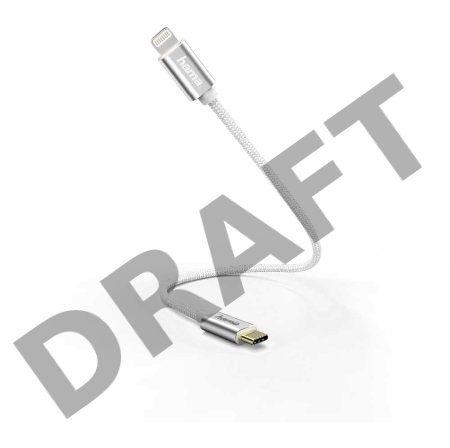 Кабель Hama 00187209 USB Type-C (m) Lightning (m) 0.2м белый