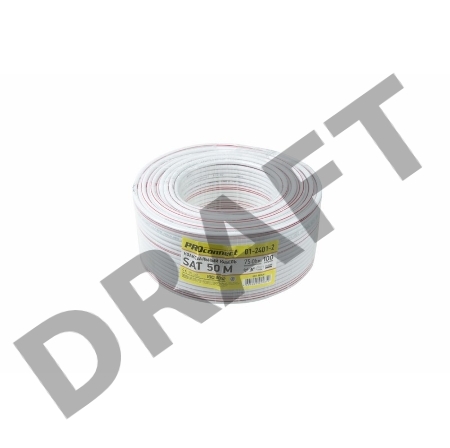 Кабель коаксиальный PROconnect SAT 50 M, CCS/Al/Al, 75%, 75 Ом, бухта 100 м, белый