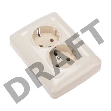 Розетка 2-ая DEA керамика с/з с/у 16А Беж KRANZ (1/10/100)