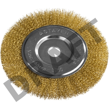 Кордщетка STAYER PROFESSIONAL 35122-200  д/УШМ витая стальная латун.проволока 0.3мм 200мм/22мм