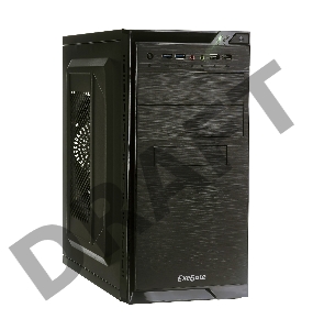 Корпус Minitower Exegate QA-412U Black, mATX, <XP500, Black, 120mm>, 2*USB+2*USB3.0, Audio