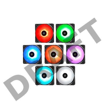 Вентилятор DEEPCOOL RF120 RGB 120x120x25мм (32шт./кор, PWM, пит. от мат.платы и БП, RGB подсветка, 500-1500об/мин) Retail