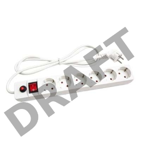 Сетевой фильтр UNIVersal ПВС 3*0,75 6гнезд 1,8м  выключатель с индикацией, с/з, з/ш, белый