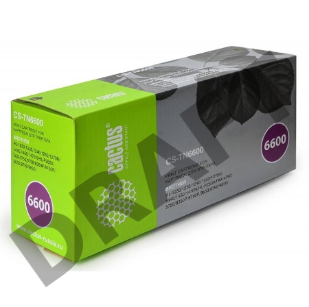 Тонер-картридж Cactus CS-TN6600 для принтеров Brother HL-1030/1230/1240/1250/1270N/1440/1450/1470N