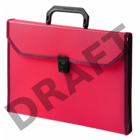 Портфель Бюрократ -BPP13TLRED 13 отдел. A4 ребрист. поверхн. с окантовкой пластик 0.7мм красный