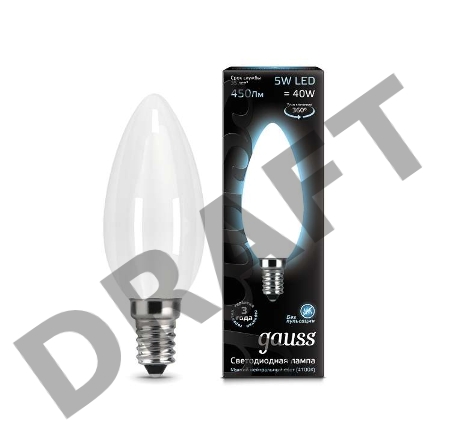 Лампа светодиодная Filament Свеча E14 5Вт 4100К OPAL GAUSS 103201205