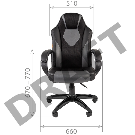 Кресло Chairman game 17 чёрное/серое Игровое кресло (Экокожа/Ткань TW, пластик, газпатрон 3 кл, ролики, механизм качания)