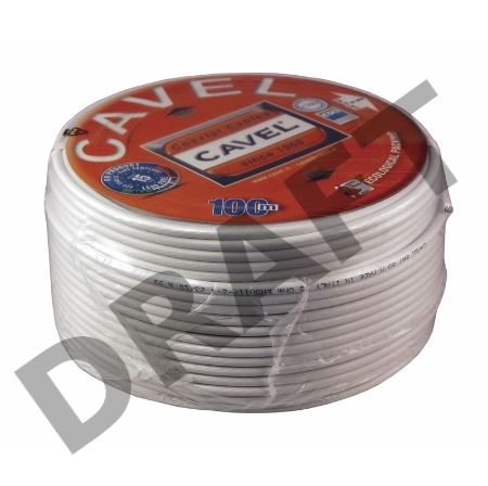 Кабель коаксиальный CAVEL SAT 50 M, Cu/Al/CuSn, 64%, 75 Ом, бухта 100 м, белый