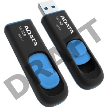 Флеш диск  ADATA Flash Drive 64Gb UV128 AUV128-64G-RBE {USB3.0, BLACK/BLUE}