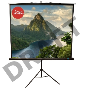 Экран 180x180см TriScreen 1:1 напольный рулонный ЧЕРНЫЙ 100'