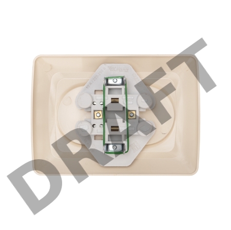 Розетка 2-ая DEA керамика б/з с/у 10А Беж KRANZ (1/10/120)