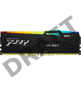 Модуль памяти Kingston 16GB 4800MT/s DDR5 CL38 DIMM FURY Beast RGB