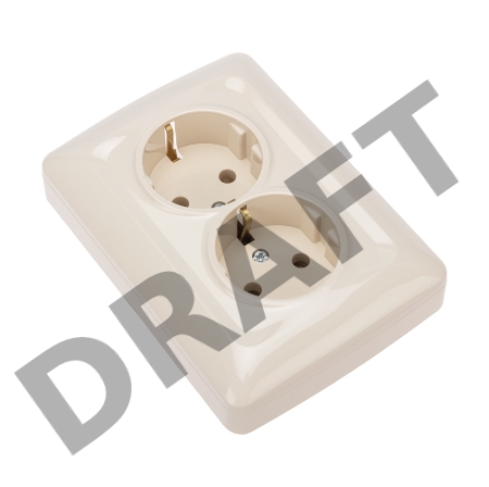 Розетка 2-ая DEA с/з с/у 16А Беж KRANZ (1/10/100)
