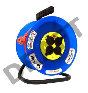 Удлинитель на катушке 4х30м с заземл. 16А IP44 ВЕМ-250 термо ПВС 3х1.5 розетки с защ. крышкой UNIVersal 9634174