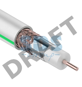 Кабель коаксиальный СМАРТКИП SAT 703 B, Cu/Al/Cu, 48%, 75 Ом, бухта 100 м, белый