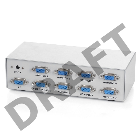 Разветвитель GVS128  Разветвитель сигнала VGA на 8 мониторов (Gembird/Cablexpert) 
