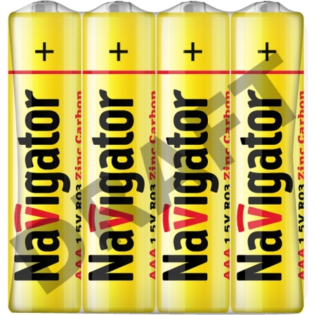 Элемент питания солевой 94 757 NBT-NS-R03-SH4 (шринка 4шт) Navigator 94757