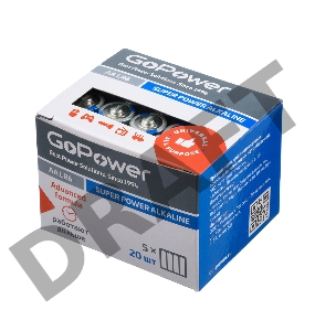 Батарейка GoPower LR6 AA BOX20 Shrink 4 Alkaline 1.5V (4/20/640)