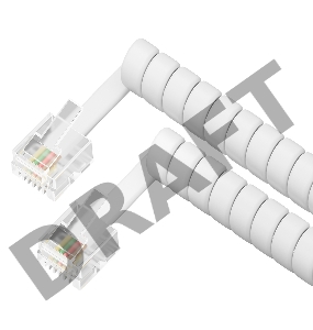 Телефонный шнур удлинитель для аппарата GCR витой 2.0m 6P4C (jack 6p4c - jack 6p4c) белый, GCR-54851