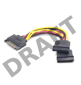 Кабель питания SATA Cablexpert CC-SATAM2F-01, 15pin (M)/2x15pin(F), на 2 SATA устр, 15см