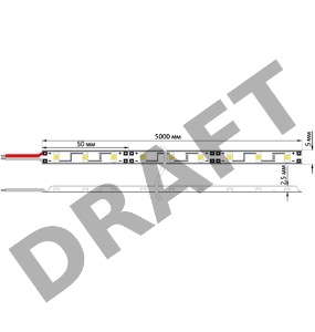 LED лента 220 В, 10х7 мм, IP67, SMD 2835, 60 LED/m, цвет свечения синий, бухта 100 м