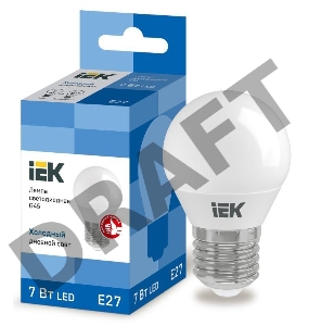 Лампа светодиодная ECO G45 7Вт шар 230В 6500К E27 ИЭК LLE-G45-7-230-65-E27