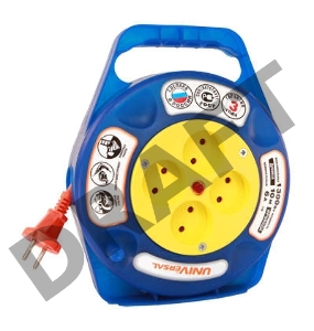 Удлинитель 4х10м без заземл. 6А IP20 У6-015 термо ПВС 2х0.75 в закрытом корпусе защ. шторки UNIVersal 9633900