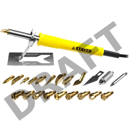 Выжигатель-ручка STAYER 45227  professional 3в1 с набором насадок 20шт