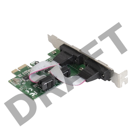 Контроллер ExeGate EXE-307 PCI-E, 2*COM port (OEM)