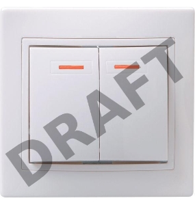 Выключатель 2-кл. СП КВАРТА с инд. 10А IP20 ВС10-2-1-КБ бел. ИЭК EVK21-K01-10-DM