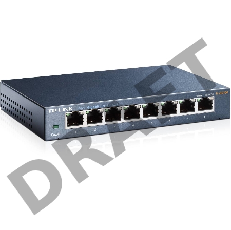 Коммутатор TP-Link SMB TL-SG108 8-port Desktop Gigabit Switch, 8 10/100/1000M RJ45 ports,metal case