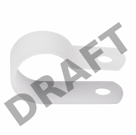 Кабельная скоба под винт REXANT 16 мм, белая, упаковка 50 шт.