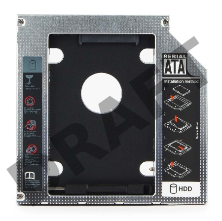 Контейнер для HDD Gembird MF-95-02 Низкопрофильный адаптер для 2.5-дюймового накопителя в отсек 5.25 дюйма, 12 мм