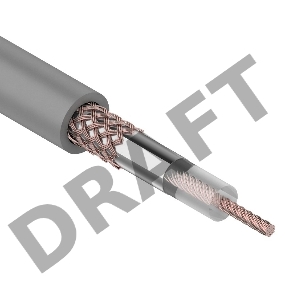 Кабель коаксиальный REXANT RG-58 A/U, 50 Ом, Cu/Al/Cu, 64%, бухта 100 м, серый