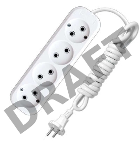 Удлинитель 4х2м без заземл. 10А IP20 Е-204  АБС-пл. ПВС 2х0.75 UNIVersal 9634266