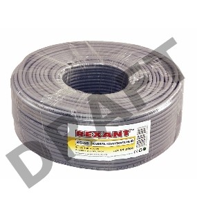 Кабель коаксиальный REXANT RG-58 A/U, 50 Ом, Cu/Al/Cu, 64%, бухта 100 м, серый