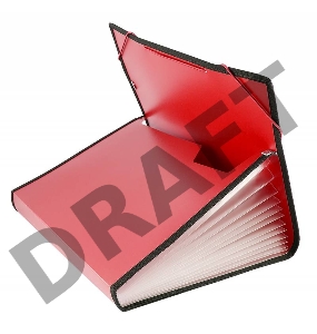 Портфель Бюрократ -BPR13LRED 13 отдел. A4 с окантовкой пластик 0.7мм красный