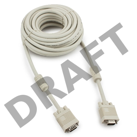Кабель Gembird/Cablexpert CC-PPVGA-10m, Кабель VGA Premium , 15M/15M, 10м, серый, тройной экран, феррит.кольца Кабель Gembird/Cablexpert CC-PPVGA-10m, Кабель VGA Premium , 15M/15M, 10м, серый, тройной экран, феррит.кольца
