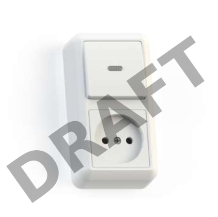 Блок комбинированный ОП БКВР-430 Оптима (1-кл. выкл. с подсветкой + розетка) бел. Кунцево 8061