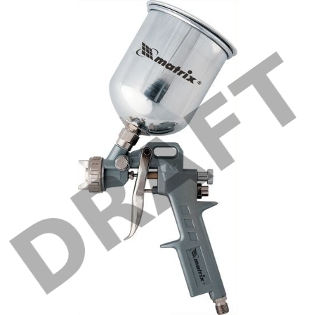 Краскопульт пневматический MATRIX 57315 краскораспылитель пневмат. с верхним бачком v=1.0л + сопла Краскопульт пневматический MATRIX 57315 краскораспылитель пневмат. с верхним бачком v=1.0л + сопла