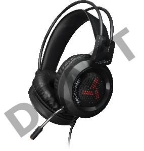 Гарнитура Qumo Genesis GHS 0012, стереогарнитура, подсветка 7 цв., интерфейс USB 2.0 + 3,5 jack