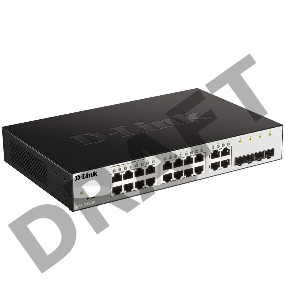 Коммутатор D-Link Gigabit Smart Switch with 16 10/100/1000Base-T ports and 4 Gigabit MiniGBIC (SFP) ports